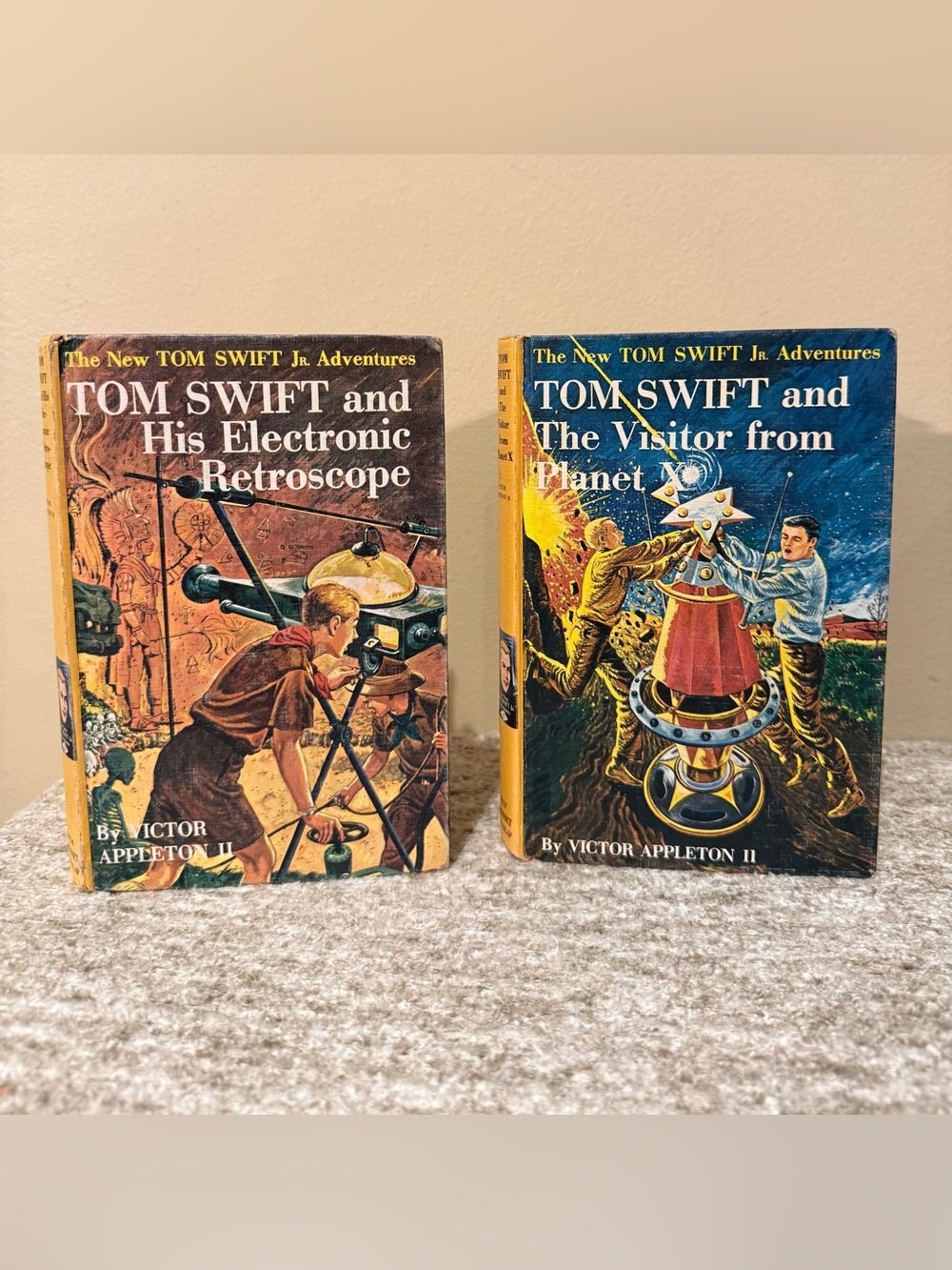 Vintage Tom Swift Jr Books 2 Hardcover Yellow Spine Grosset & Dunlap 1959 1961